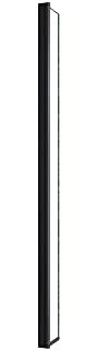 Aica volet pivotant seul 40x200cm profilé Noir mat retour pivotant à 180° pour paroi de douche à l’italienne en 8mm verre anticalcaire