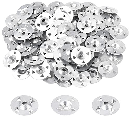 200 Stück Easy Fix Unterlegscheiben, 4 Klauen-Unterlegscheiben, Nageldichtungen für Gipskarton, extrudierte Platte, Isolierung, Thermoboard, feste Trägerplatten, 28 mm Durchmesser