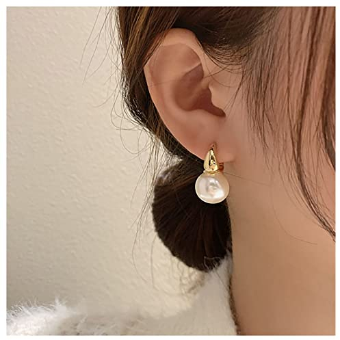 Inilbran Boho Perlen Creolen Gold Barock Perlenohrringe Vintage Perlenohrstecker Minimalistische Perlen Hochzeit Ohrringe Schmuck für Frauen und Mädchen