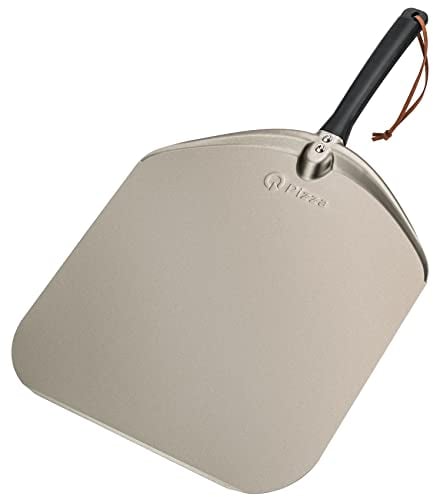 Q Pizza Buccia per pizza in alluminio, 35,6 x 40,6 cm, extra large, in metallo, per pizza, per griglia, forno, pane, pasticceria, pasta, torta, facile da riporre e pulire