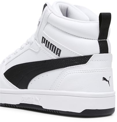 PUMA Rebound V6 Mid Jr Sneaker, Weiß Schwarz, 37 EU