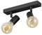 K-Bright Deckenstrahler 2 Flammig, Deckenleuchte Strahler Schwenkbar, Vintage Deckenlampe E27, Spotleuchte Drehbar Deckenspots für Wohnzimmer, Schlafzimmer,Schwarz,Ohne Leuchtmitte