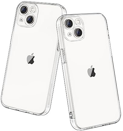 Meliya 2 Pièces Coque Compatible avec iPhone 13, Coque Silicone Non Jaunissant Transparent Antichoc Housse de Protection Clair pour iPhone 13 6.1''