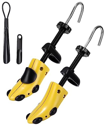 Zawaer Embauchoirs à Chaussures, 2 PCS Embauchoirs Plastique, Civière De Chaussures, Agrandisseur Chaussure, Accessoire Chaussures,1 Paire Réglable Embauchoir Pour Homme Femme Avec Corne De Chaussure.