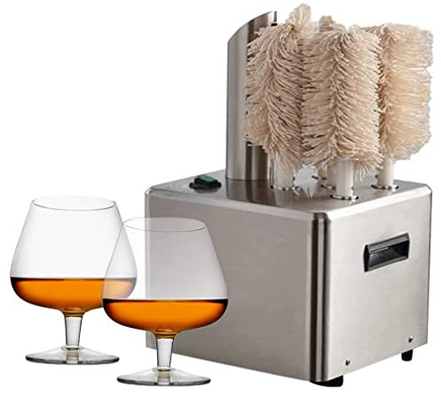 PARFCO Electric Commercial Glass Washer, Winery Wine Glass Cleaning Machine with 5 Cleaning Brush, for Bars,Cafes,Kitchen,Restaurant,Chain Shop,Hotel(800 Glasses/Hour)