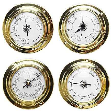 Wetterstation-Set, Wandmontage, tragbares Thermometer, Hygrometer, Marine-Set, Mini-genaues Boot, 98 mm Werkzeug, Barometer