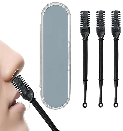 JIEYUCHU Tondeuse nasale, 3 PCS nez Rasoir, Rotation à 360 Degrés pour Épilation nasale, Femmes et Hommes Tondeuse à Poils de nez avec étui