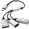 TiMOVO USB C Splitter Adapter Y Kabel, USB-C Stecker auf 2 USB-C Buchsen & 1 USB-A Buchse Adapter, Datenübertragung und Aufladen USB C Splitter für Steam Deck, ASUS ROG Ally, Xbox One Serie, PS5, Mac