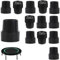 12 Stück Trampolin-Gummifüß, Trampolin-Beinkappen, rutschfeste Trampolin Kopfkappe, Möbel Fuß, für Trampoline, Krücken und Stuhlbeine, Schwarz