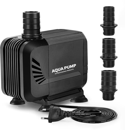 SWAWIS Bomba de Agua Sumergible Mini Bomba De Agua 2500 L/H 35W Bomba Estanque Bomba de Agua Pequeña con 3 Boquillas 19mm/22mm/25mm Ultra Silencioso Bomba Agua para Acuario, Estanque Pecera, Fuente