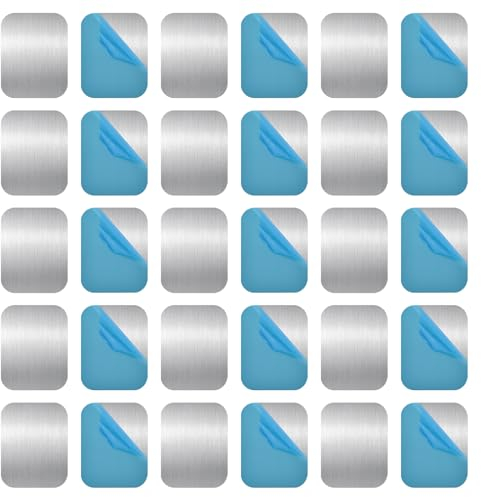 30 Piezas Placas de Metal para Figuras, Delgado Placa de Hierro, Uso Múltiple Láminas Metálicas para Imanes, Soporte Magnético para Teléfono (Rectángulo)