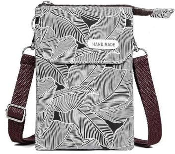 Narunii Petit Sacoche Telephone Portable Femmes,Pochette Portable Bandoulière Femme,Toile Sac Telephone Portable Femme pour Voyages,Shopping,Quotidiens