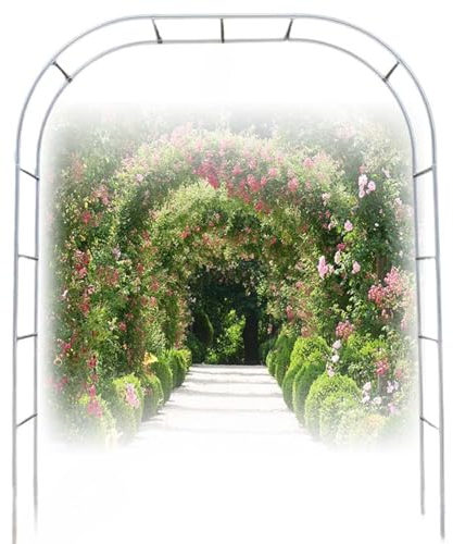 Rosenbogen Edelstahl, Kletterpflanzen Rankhilfe, Garten Rankhilfen Rosenbogen für Kletterpflanzen, Garten Wachsen Unterstützung, für Pergola Hochzeitsbogen Rankhilfe Rosen(25mm with base,W 3.5M x H 2.