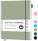 RETTACY Notizbuch A4 Gepunktetes, Bullet Dot Journal, Leichtgewicht Collegeblock, 55 Blatt / 110 Seiten Zum Schreiben, 100gsm, PVC Rinbuch, für Frauen Männer Arbeit Büro, 21,5 x 27,9cm - Grün