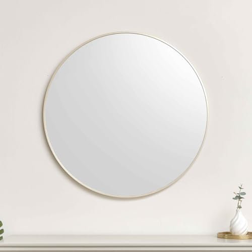 Melody Maison Large Round Champagne Wall Mirror - 80cm x 80cm