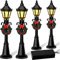 Bonbela Weihnachtsdeko Gaslaternen Mini Straßenlaterne Modell Christmas Gaslaternen/Straßenlaternen-Set batteriebetrieben 4 Stück Deko-Laternen (4 Stück)
