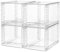 A-LuGei 4 Stücke 𝗚𝗿𝗼ß 𝗦𝘁𝗮𝗽𝗲𝗹𝗯𝗮𝗿 Schubladen Organizer Schminktisch, Zusammengebaut Badezimmer Organizer Schublade Box, Aufbewahrungsbox mit Deckel für Kosmetik Küchen Kühlschrank Bad Büro