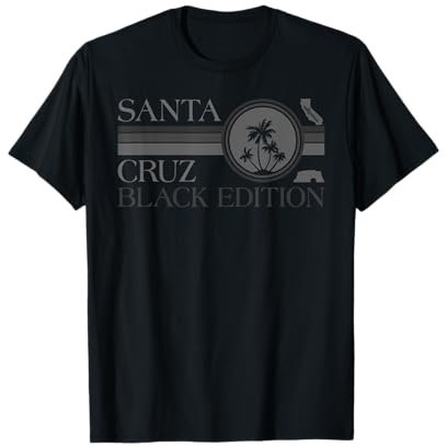 Santa Cruz CA Kalifornien Black Edition Surfer T-Shirt