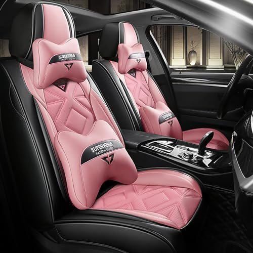 OZSSLJJ Set completo di coprisedili universali per Fiat 500L (rosa)