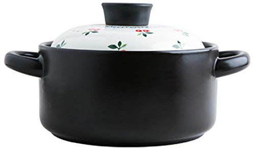 SMBAOFUL Ollas De Terracota para Cocinar Olla De Estofado De Terracota - Antideslizante Y Estable, Cazuelas con Tapas para Horno - Utensilios De Cocina Increíbles, Multicolor-1.5L (Multicolor