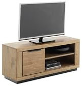 möbelando Lowboard >GRENO< Fronten in Wildeiche massiv geölt, Zeitlose Optik, in den Maßen ca. 122 x 52 x 54 cm (B/H/T) - mit optimalen Stauraum für Ihr Zuhause - Sideboard Lowboard TV Element