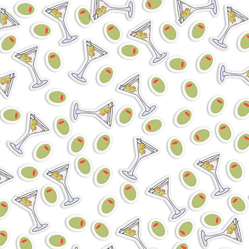 Martini-Party-Konfetti, Weinglas & ovale Martini-Geburtstagsdekorationen, Junggesellinnenabschied-Konfetti, Verlobungs-Konfetti, Martini-Themen-Dekoration für Brautparty-Zubehör, 400 Stück