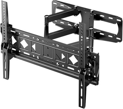 JXMTSPW Full Motion TV Wall Bracket for 32-85 inch Flat Curved Screen TVs, Swivel Tilt Extends Television Wall Mount Max VESA 400X400mm with up to 45kg Adjustable Up and Down Universal TV Bracket