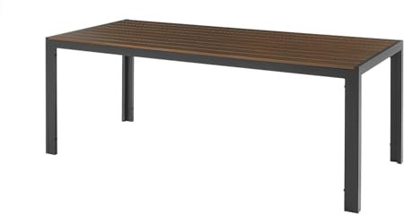 Riess Ambiente Moderner Gartentisch DESIGNO - 205cm - Dunkelbraun schwarz - Aluminium wetterfest Outdoortisch