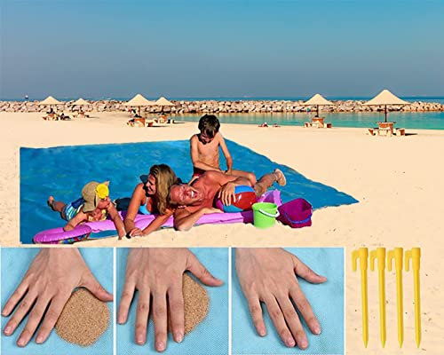 Stranddecke Sandfrei Strandmatte, Tragbare Sanddichte Stranddecke, Faltbar Ultraleicht Beach Blanket Sandfrei, Groß Außenbereich Waschbar Sandfreie Decke für Strand, Picknick, Wandern und Camping