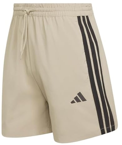 adidas Men's Essential Three Stripes Chelsea Base Short, Wonder Cargo/Black, S