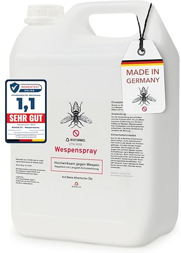BIOFORMEL Wespenspray - Wespen effektiv bekämpfen - Anti-Wespen-Spray für schnellen Schutz - Wespenschutz für Garten, Terrasse & Grillen - fleckenfrei (2 x 5L)