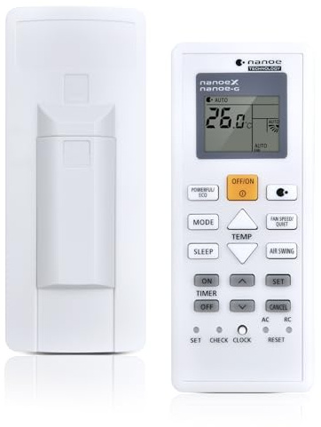 CLVIZCXOM A75C07360 Remote Control Fit for Panasonic AC Nanoe-G/Nanoe-X | Air Conditioner Replacement Remote Control