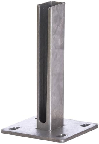 Dübelplatte 150x150x8mm Stanfußplatte für 60x40mm Zaunpfosten Doppelstabmattenzaun Pfostenschuh Adapter Bodenmontage Pfostenträger Aufschraubhülse (Zink)