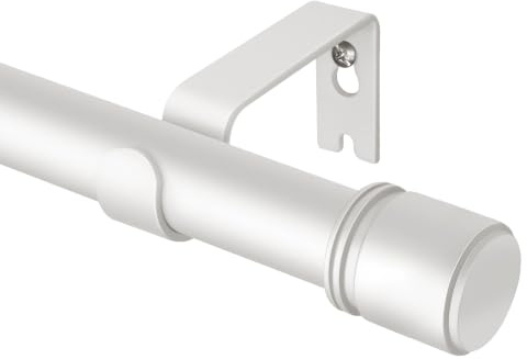 HOTOZON Ausziehbare Gardinenstange Weiß 80-305 cm, 25 mm Vorhangstange | Metall-Gardinenstange, bis 15 kg, Wandmontage, Einfache Montage, Inkl. Halterungen und Zubehör, für Wohnzimmer & Schlafzimmer