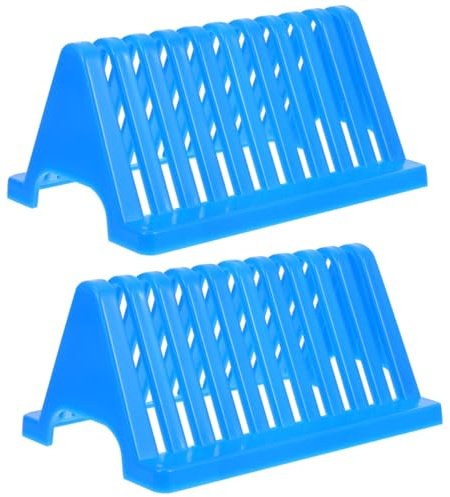 MUCKLILY Laboratory Microscope Slides Holder for Experiments Triangle Slide Drying Rack with Drainage Design Space Saving Worktop Storage 2 pack for Lab Hospital and School