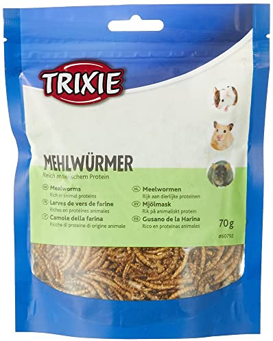 TRIXIE – Seco Gusano de Harina para Pequeños Mamíferos, 70 g, Fuente Natural de Proteínas, Ideal para Conejos, Cobayas y Hurones