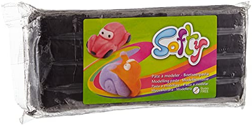 MY MANDARINE SO0870500100C - Block Knetmasse Softy, 500g, ideal ab 3 Jahren, sehr weich, glutenfrei, pflanzlich, Schwarz, 1 Stück