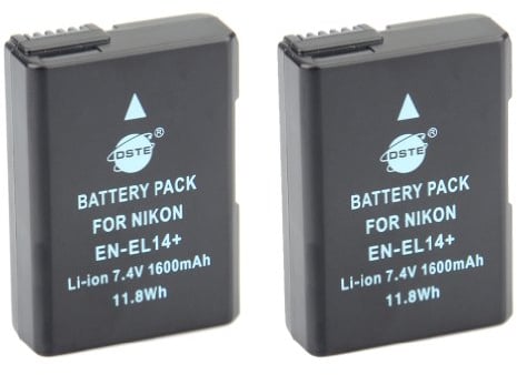 DSTE 2X Full Coded EN-EL14 ENEL14 Li-ION Battery for Nikon