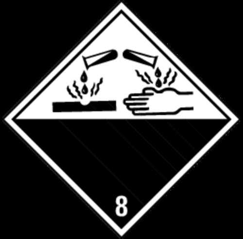 Aufkleber Ätzende Stoffe 100mm