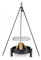 Dreibein Grill OSKAR Höhe 210cm + Grillrost aus Edelstahl Durchmesser 70cm + Feuerschale Pan33 Durchmesser 80cm