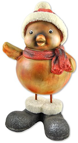 MW Handel Figuren Vogel mit Pudelmütze und Stiefel, groß, circa 46 cm, braun