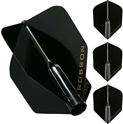 Darts Corner 1 Set – Robson Plus – Starke geformte Flights – Standard Nr. 6 – schwarz