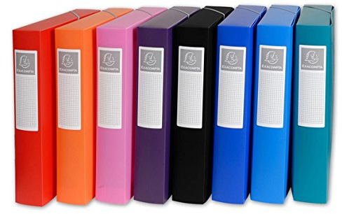 Exacompta - Ref. 5980E - 1 filing box with Opak rubber bands - in polypropylene - spine 6 cm - dimensions 25 x 33 cm - for A4 format - random color - delivered assembled