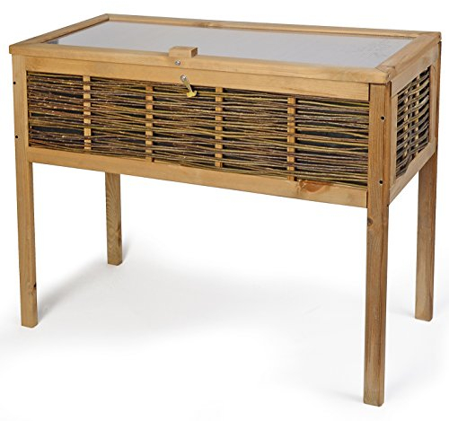 WEIDENPROFI Hochbeet, Frühbeet aus Kiefernholz mit Weide, für den Außenbereich (LxBxH): 100 x 40 x 80 cm