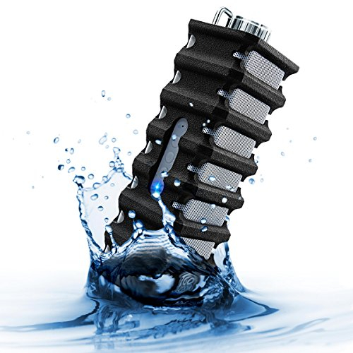 GOgroove Haut-Parleur Bluetooth Portable Stéréo Robuste avec Design Antichoc Anti-Éclaboussures, Protection en Silicone, Microphone Intégré – Haut-Parleur Résistant À l'eau avec Connexion USB