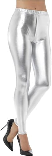 80s Metallic Disco Leggings (L)