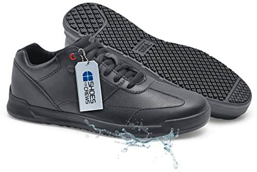 Shoes for Crews Women's Slip-Resistant Work Sneakers – Comfortable, Water-Repellant, Non-Slip, Removable Insoles – Ideal for Restaurant, Catering Kitchen, Chef-Footwear, Waitress – Liberty Black