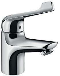 hansgrohe Wasserhahn Novus wassersparende Armatur (Auslauf Höhe 70mm mit extra langem Griff und Zugstangen Ablauf) Chrom