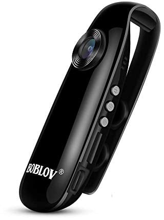 BOBLOV 007 Small Body Cameras, 1080P Portable Pocket Tiny Body Cams with Back Clip, User-Friendly Mini Camera Bodycams, Loop Recording for Bike/Pet/Home/Proof/Personal Safety (No Card Style)