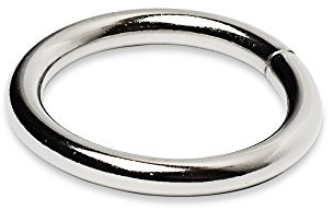 HEAVYTOOL Rundringe 45mm x 6,6mm geschweißt Stahl vernickelt (10 Stück) O Ring Stahlring O Ringe Metallring Rundring